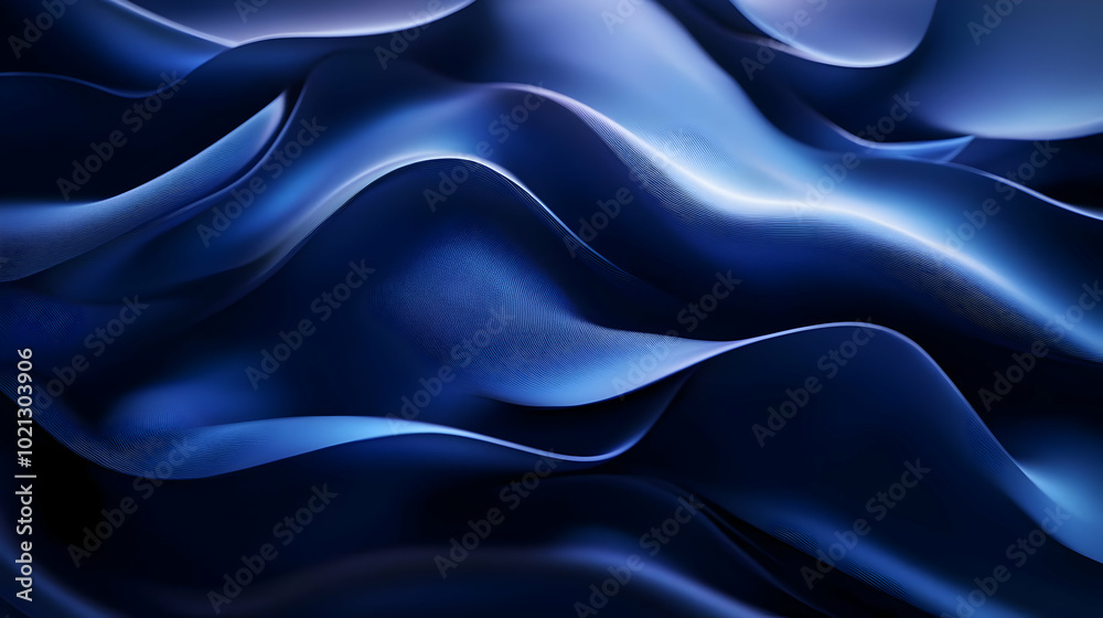 Abstract Blue 3D Wavy Background