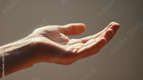 Open Hand Reaching Out: A Gesture of Giving or Receiving #1021304127