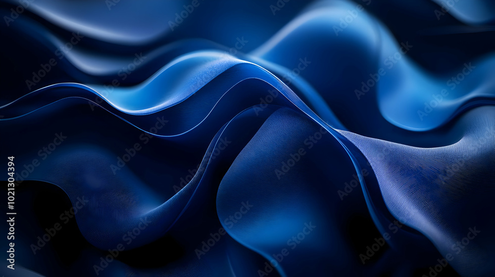 Abstract Blue 3D Wavy Background