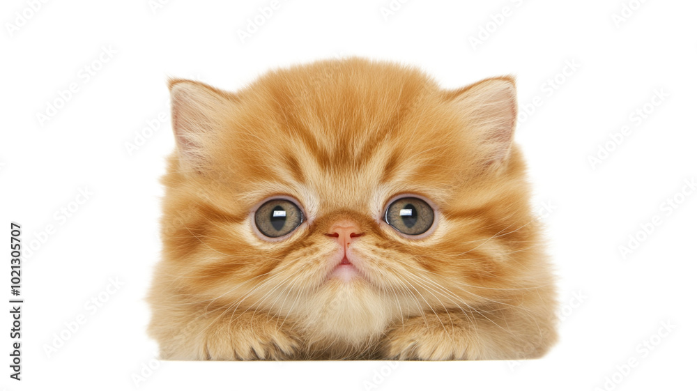 Beautiful fluffy Persian kitten sitting isolated on white background Beautiful fluffy Persian kitten sitting isolated on white background
