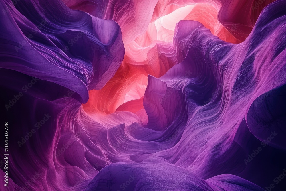 Obraz premium Abstract Purple and Pink Rock Formations in a Canyon