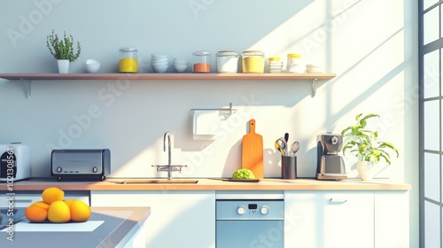 Minimalist kitchen with homemade food prep, frugal lifestyle