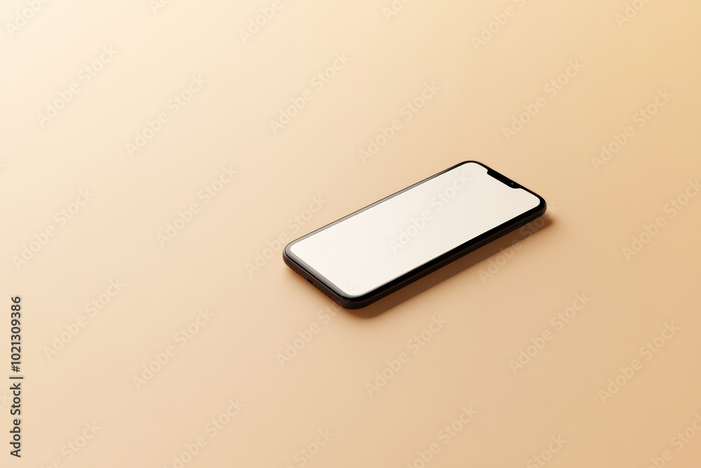 Modern Smartphone with Blank Screen on Beige Background, Minimalist composition of a smartphone with a blank screen, placed on a beige background, highlighting simplicity and modern design.
Modern Smartphone with Blank Screen on Beige Background, Minimalist composition of a smartphone with a blank screen, placed on a beige background, highlighting simplicity and modern design.
