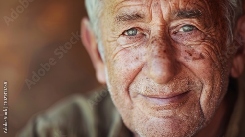 Close-Up Portrait of a Smiling Senior Man