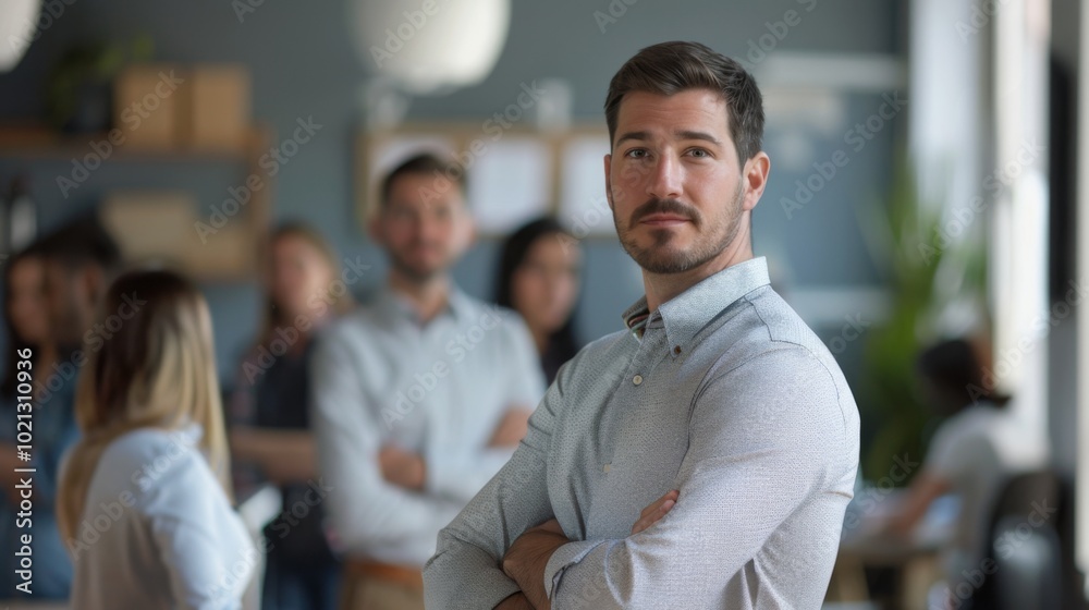 Confident Businessman Portrait in Office Setting Confident Businessman Portrait in Office Setting