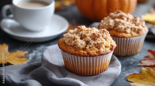 Pumpkin Muffins with Oat Streusel