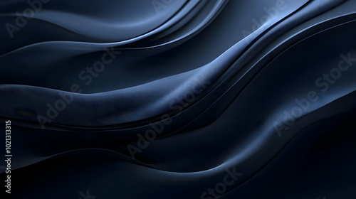 Abstract Dark Blue 3D Wavy Background - Design