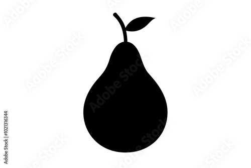 Pear Silhouette Rounded at the Bottom Tapering to a Narrow Top Vector Illustration