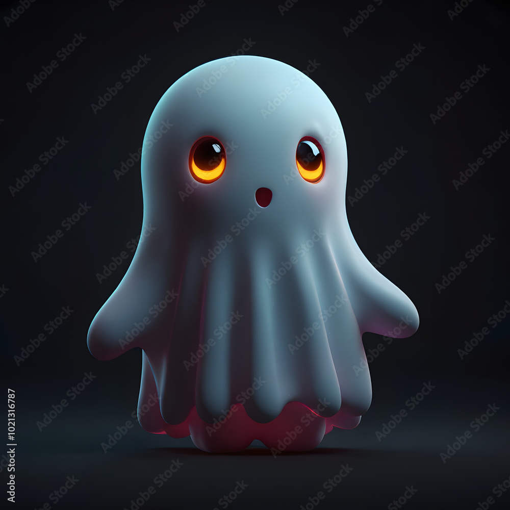 Illustration of cute little ghost having fun on Halloween Illustration of cute little ghost having fun on Halloween