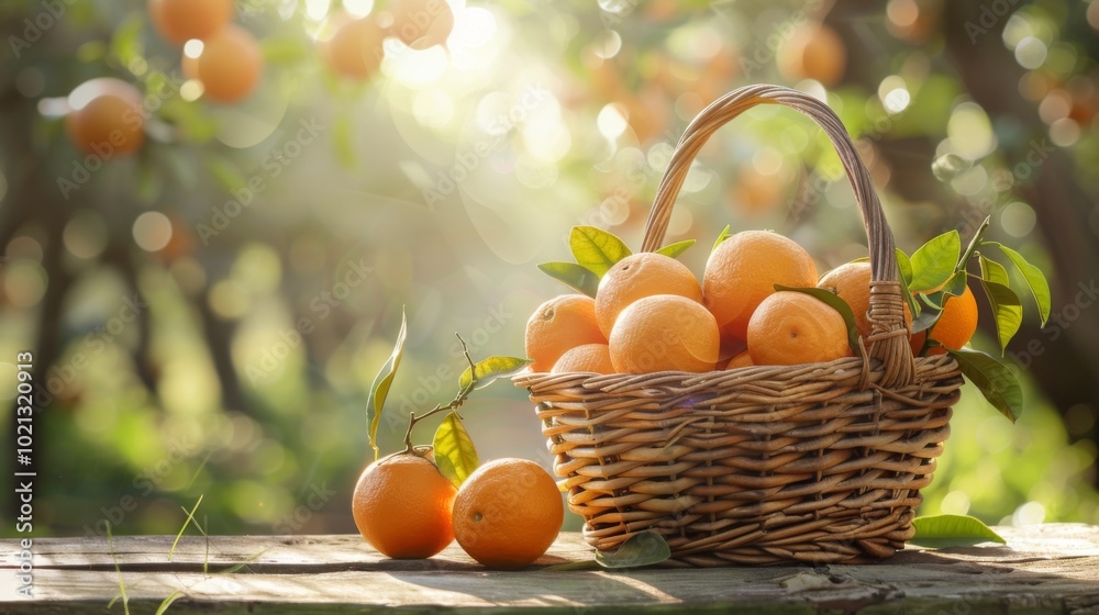 Fresh Oranges in a Basket - A Sunny Harvest Fresh Oranges in a Basket - A Sunny Harvest