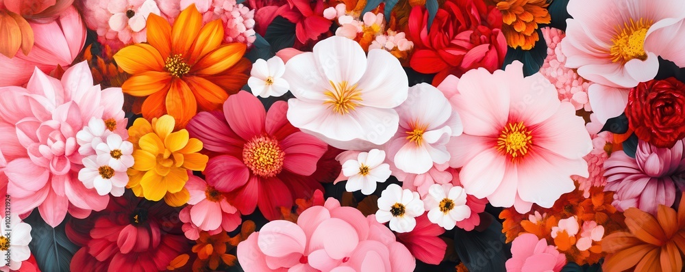 A vibrant arrangement of colorful flowers against a dark background, showcasing nature's beauty. A vibrant arrangement of colorful flowers against a dark background, showcasing nature's beauty.