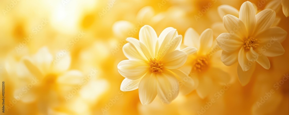 Beautiful yellow flowers blooming in a soft light, creating a serene and cheerful ambiance, perfect for spring decor. Beautiful yellow flowers blooming in a soft light, creating a serene and cheerful ambiance, perfect for spring decor.