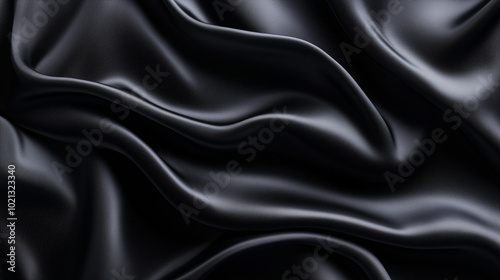 Black satin fabric background