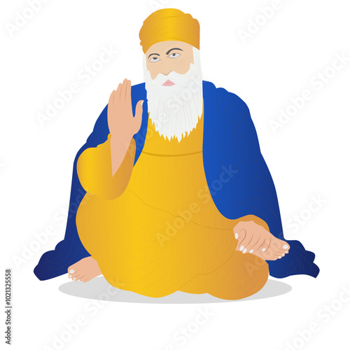  Guru Nanak  vector art,  India Hindu Sikh  guru 