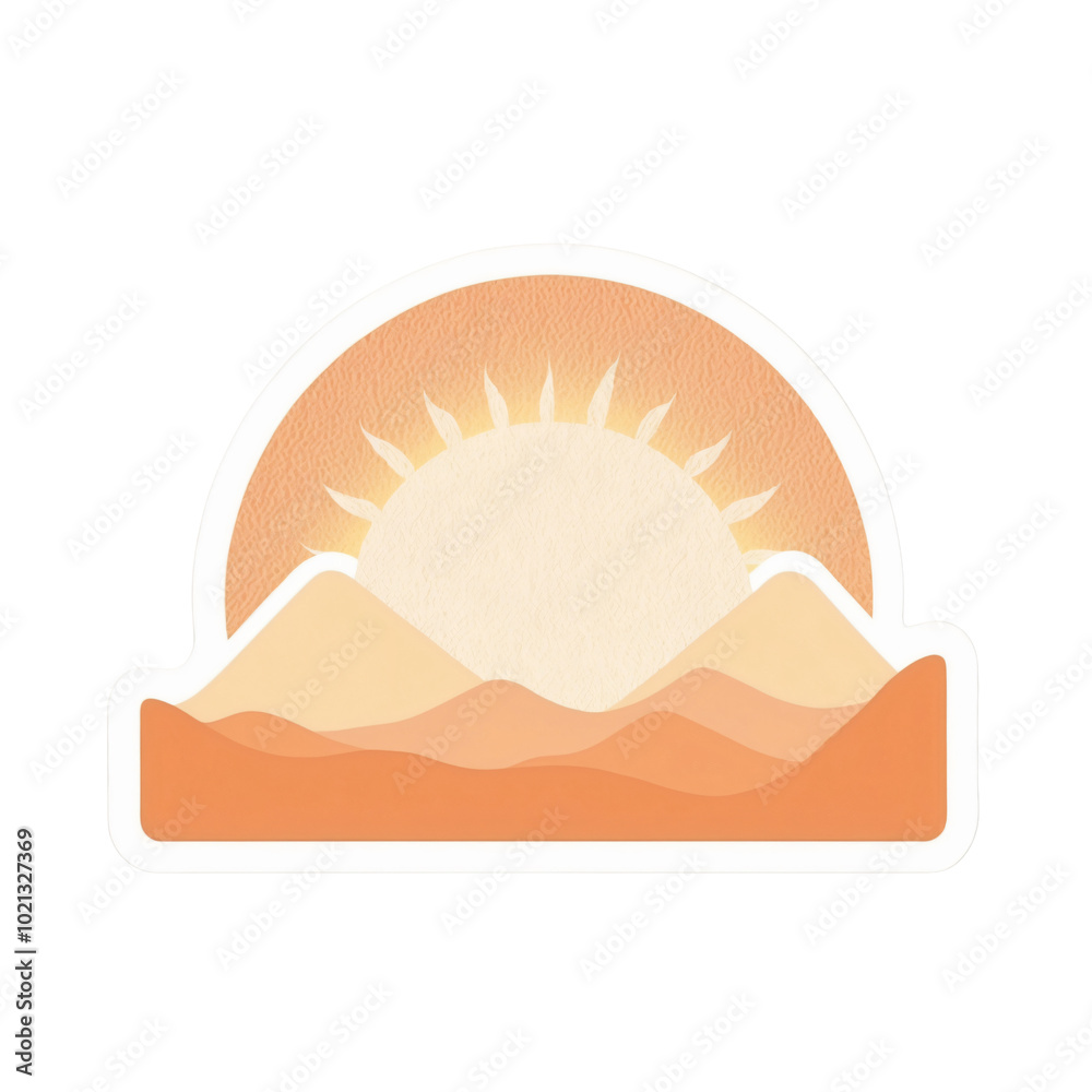 Elegant Sunrise Illustration with Warm Color Palette Elegant Sunrise Illustration with Warm Color Palette