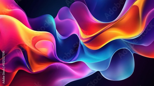 Abstract digital art desktop wallpaper with flowing shapes and vibrant gradients