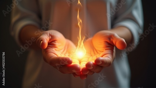 Obraz na płótnie Holding a Flame of Hope w salonie
