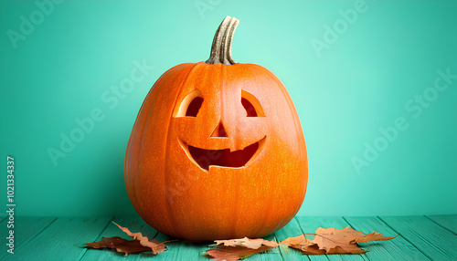 Fun pumpkin and fall foliage for Halloween