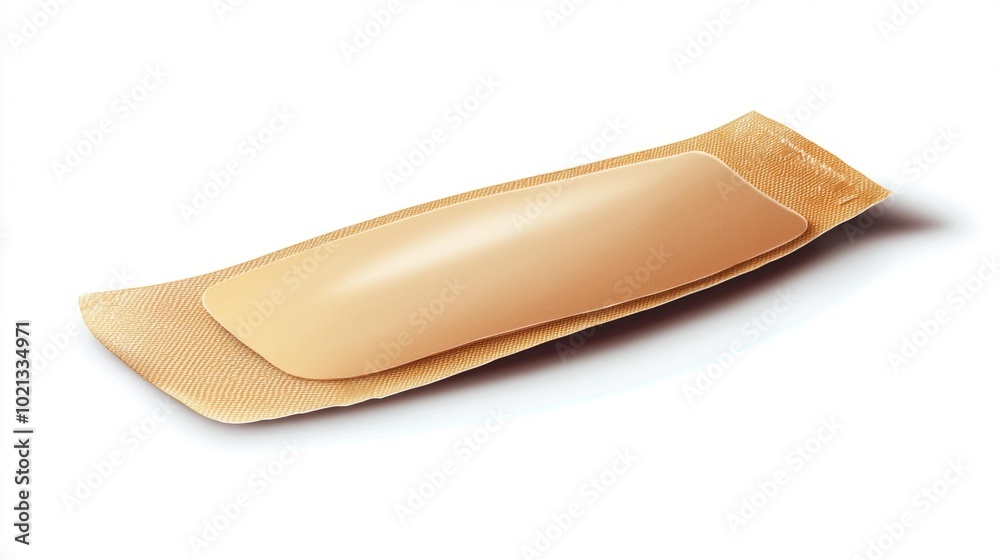 Flexible band-aid for minor wounds on a white background showcasing first aid essentials. Generative AI Flexible band-aid for minor wounds on a white background showcasing first aid essentials. Generative AI