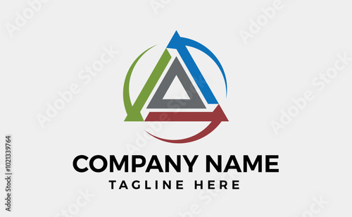 abstract triangle arrow delta logo branding design, Editable art and vector illustration.