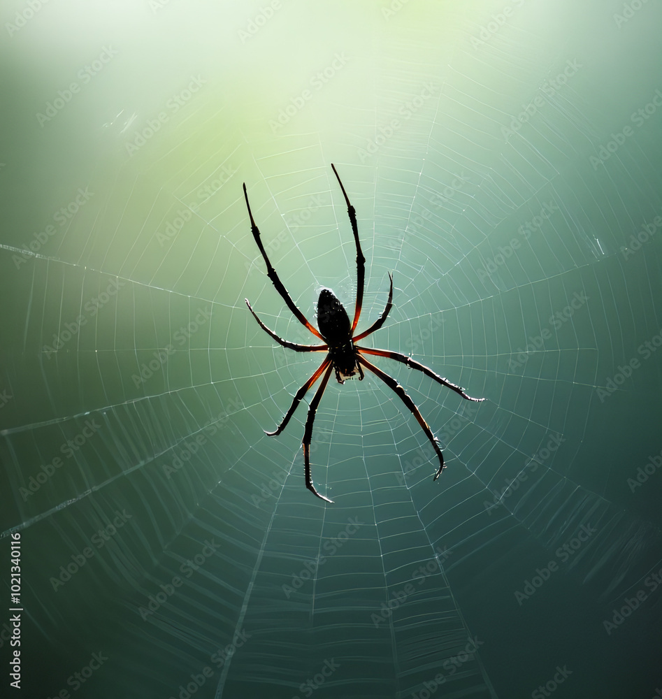 A dark spider web stands out against a light-colored background._00016_ A dark spider web stands out against a light-colored background._00016_