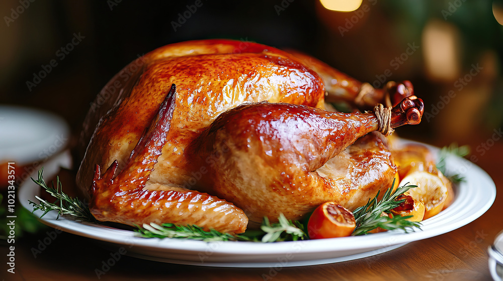 Indulge in a Deliciously Roasted Thanksgiving Turkey, complemented by Colorful Vegetables Indulge in a Deliciously Roasted Thanksgiving Turkey, complemented by Colorful Vegetables
