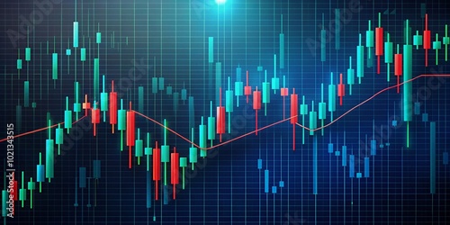 Detailed Trading Chart with Candlestick Patterns and Trend Lines for Financial Market Analysis