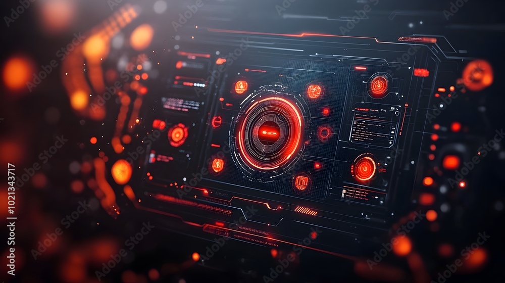 Obraz premium futuristic game background design featuring a meticulously crafted user interface with sleek minimalist aesthetic holographic visual elements