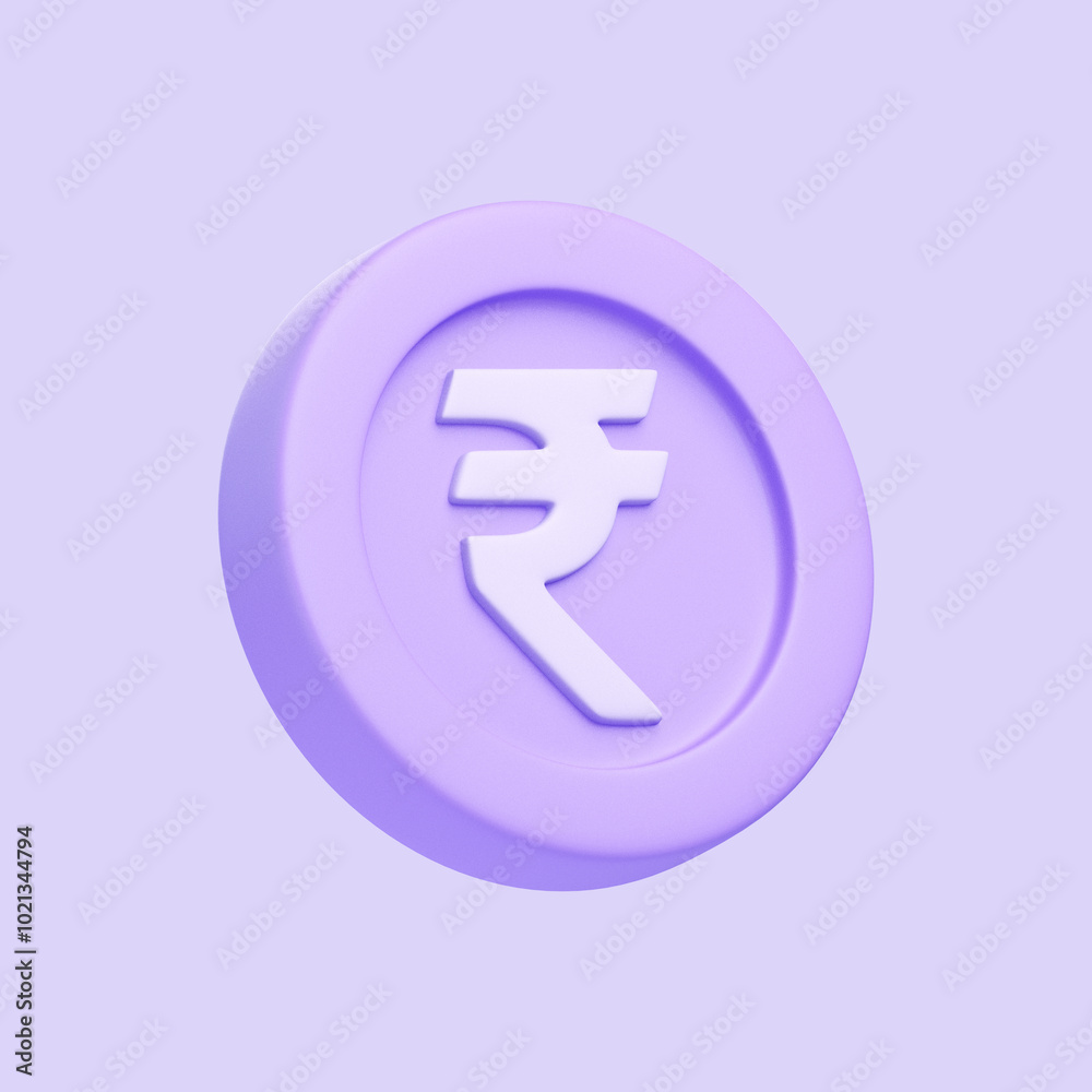 Indian rupee symbol in a circular purple shape, representing finance, currency, and the Indian economy. 3D icon, sign and symbol. 3D render illustration Indian rupee symbol in a circular purple shape, representing finance, currency, and the Indian economy. 3D icon, sign and symbol. 3D render illustration