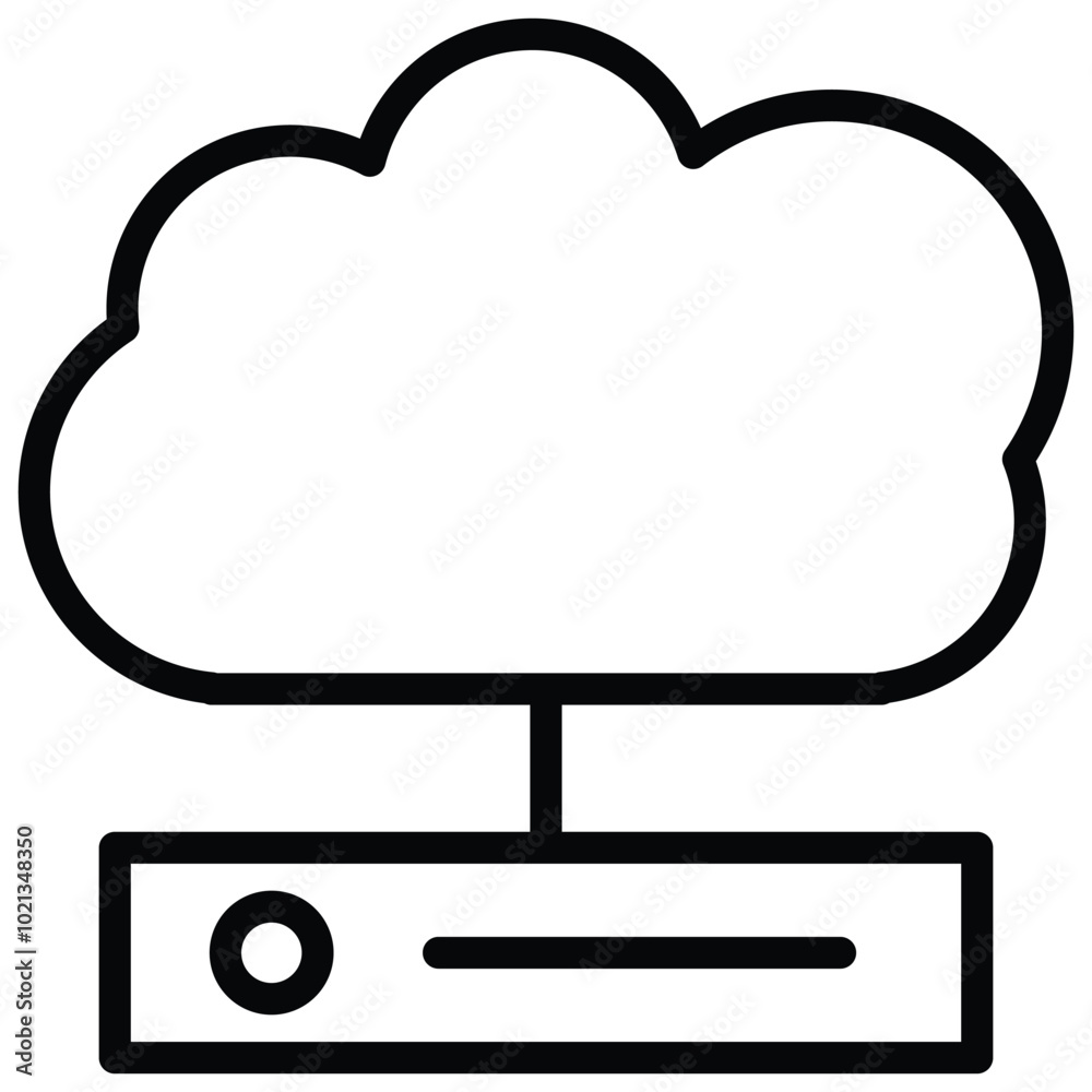 Cloud Computing Icon Outline Style. Editable Stroke Icon. Cloud Computing Icon Outline Style. Editable Stroke Icon.