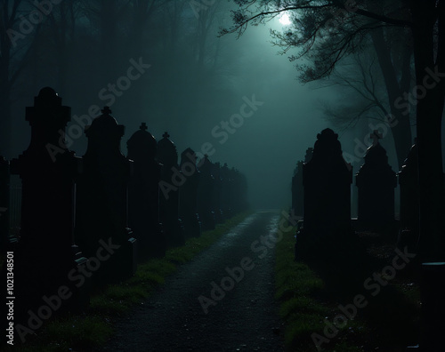 Wallpaper Mural The darkness of the cemetery was a palpable presence on this particular evening._00001_ Torontodigital.ca