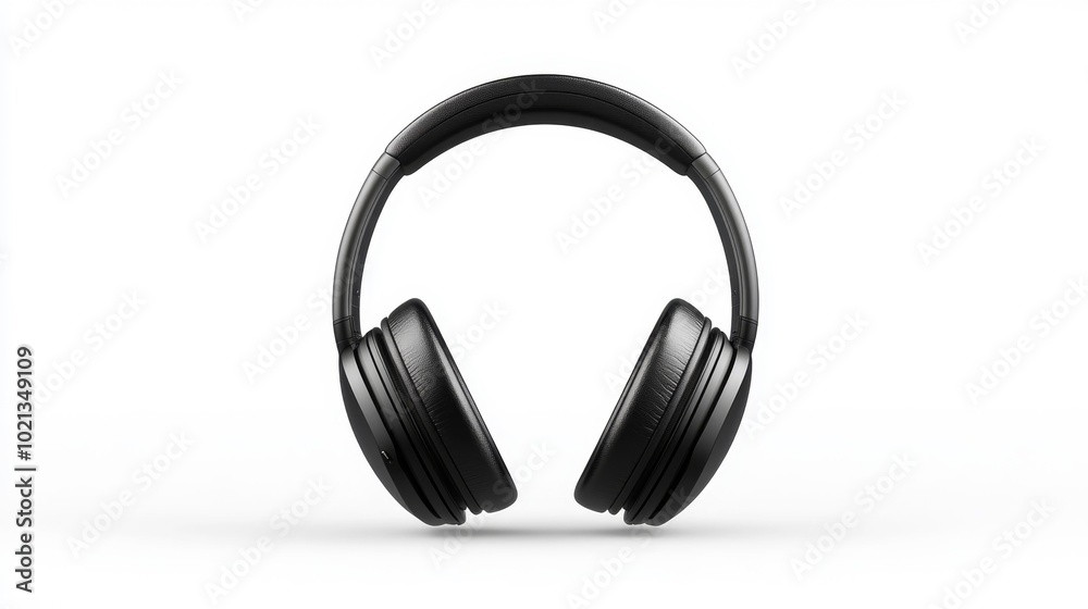 Sleek wireless black headphones on a white background perfect for music lovers and modern technology enthusiasts. Generative AI Sleek wireless black headphones on a white background perfect for music lovers and modern technology enthusiasts. Generative AI