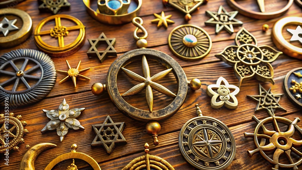 Fototapeta premium Diverse Religious Symbols Representing Major World Religions and Their Cultural Significance