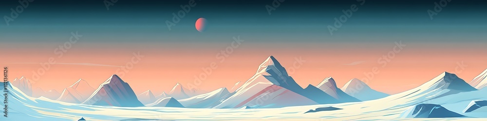A cool, icy mountain range with a clear sky and space for text A cool, icy mountain range with a clear sky and space for text
