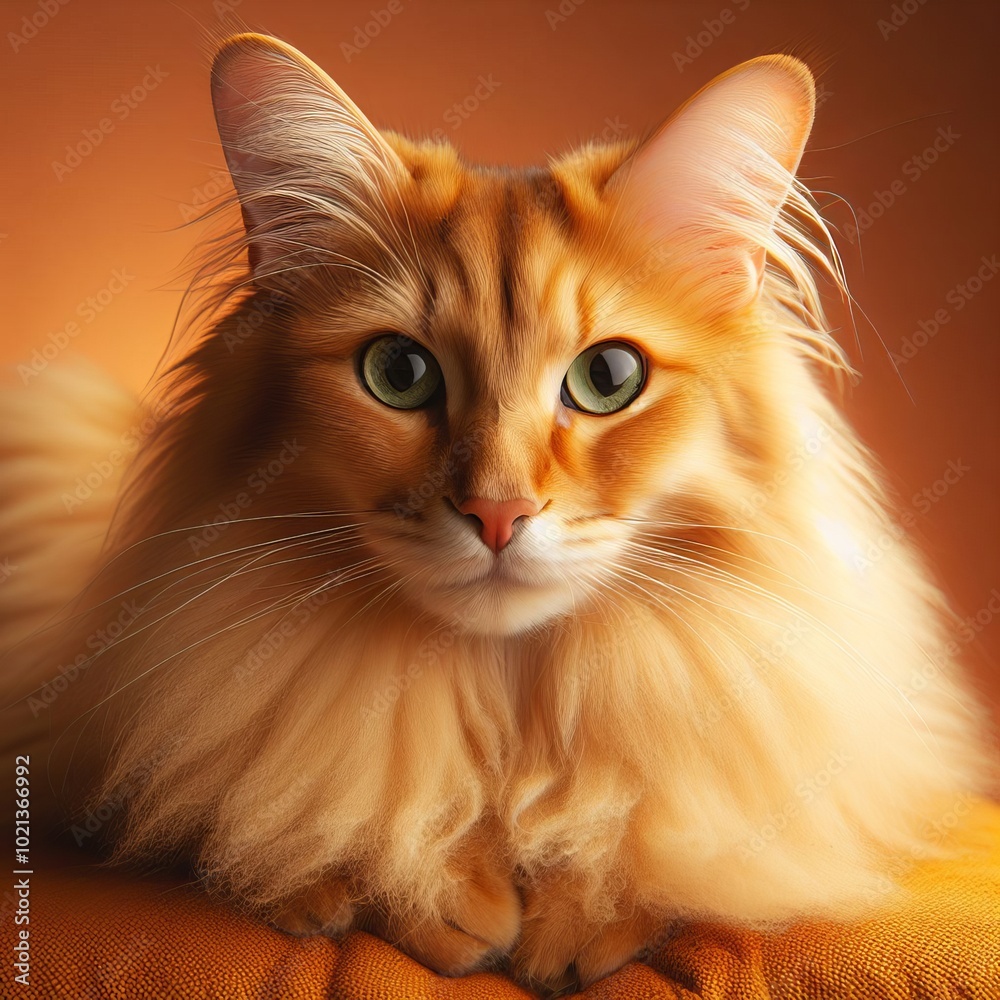 ChatGPT сказал:
GPT
Eine langhaarige, orangefarbene Katze mit intensiven grünen Augen liegt entspannt vor einem warmen, orangefarbenen Hintergrund und wirkt majestätisch. Generative KI. ChatGPT сказал:
GPT
Eine langhaarige, orangefarbene Katze mit intensiven grünen Augen liegt entspannt vor einem warmen, orangefarbenen Hintergrund und wirkt majestätisch. Generative KI.