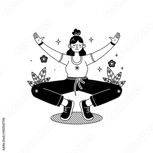 Hand drawn illustration of stress relief 