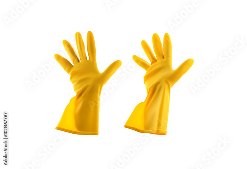 Rubber gloves isolated on white background 