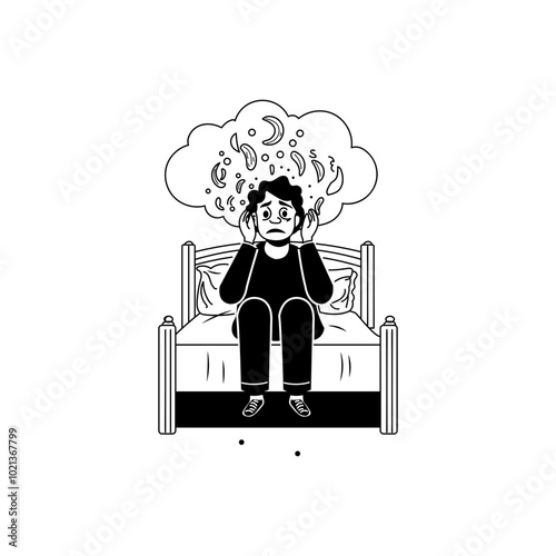 Hand drawn illustration of a person feeling drained 