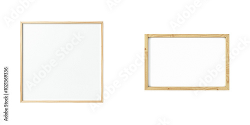 wooden simple stylish frame and empty background for design, texture isolated on white