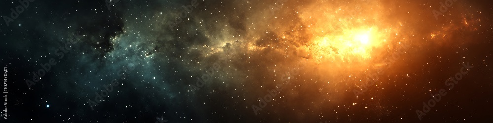A dark, cosmic nebula with bright stars and space for text A dark, cosmic nebula with bright stars and space for text