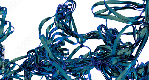 Abstract 3D Blue Ribbons