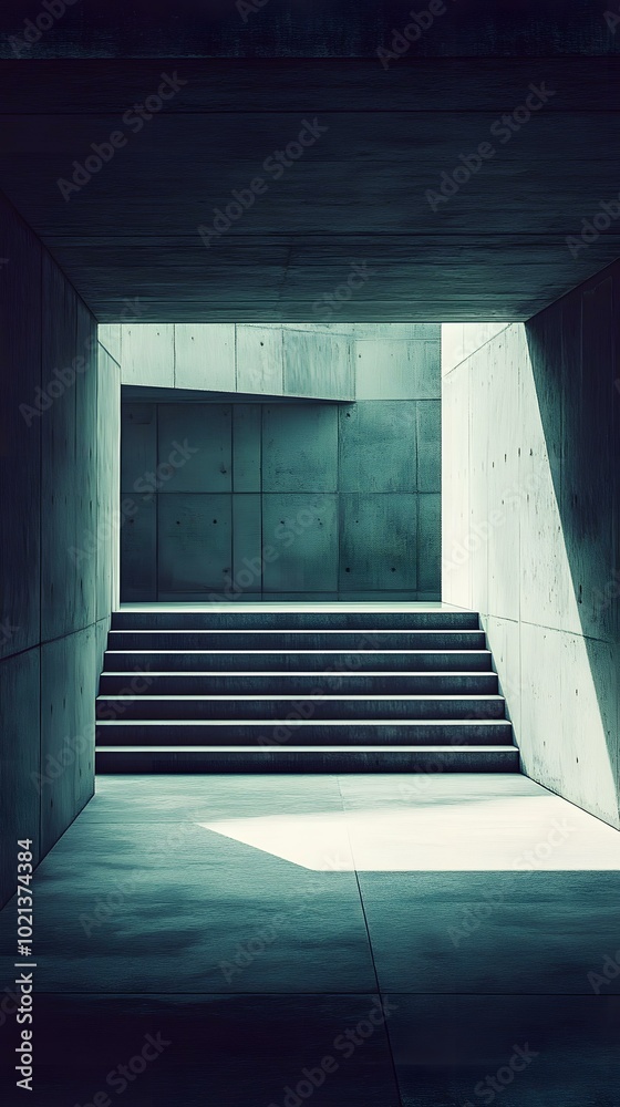 Obraz premium Modern Concrete Architecture Staircase