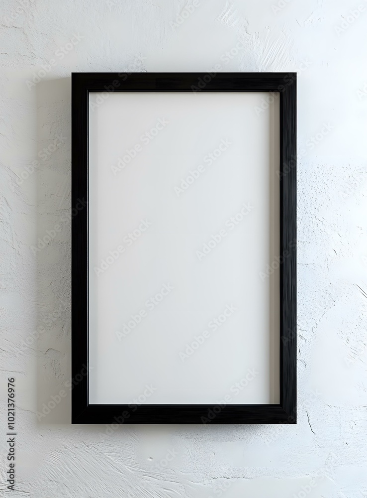 Black Frame on White Wall Mockup Black Frame on White Wall Mockup