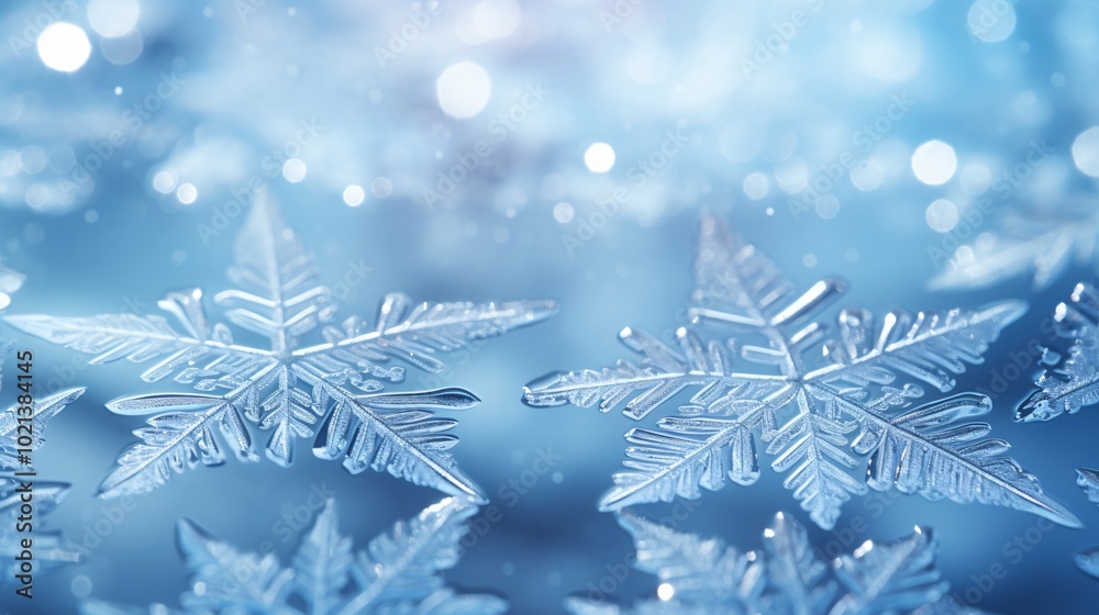 Close-up of snowflakes forming patterns on icy glass Close-up of snowflakes forming patterns on icy glass