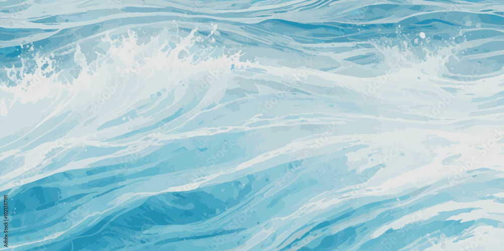 Top and aerial view of wave ocean sea background. Blue and white wavy sea water background. Top and aerial view of wave ocean sea background. Blue and white wavy sea water background.