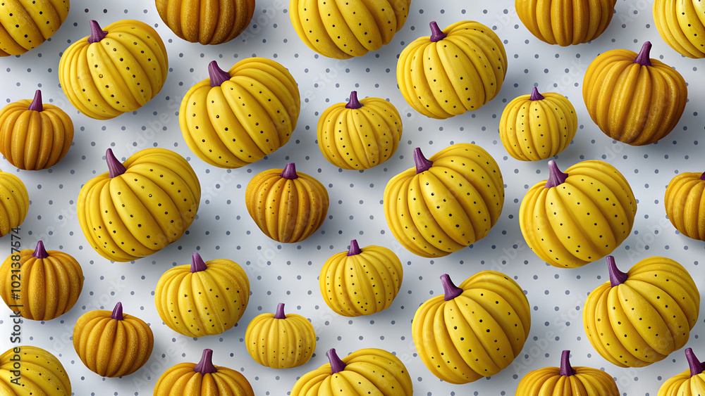 Seamless backgrounds: pattern of bright yellow pumpkins Seamless backgrounds: pattern of bright yellow pumpkins