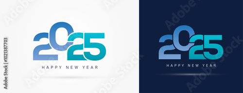 Happy new year 2025 design. Colorful truncated number illustrations. 2025 vector design for poster, banner, greeting and new year celebration.
