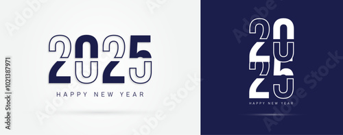 Happy new year 2025 design. Colorful truncated number illustrations. 2025 vector design for poster, banner, greeting and new year celebration.
