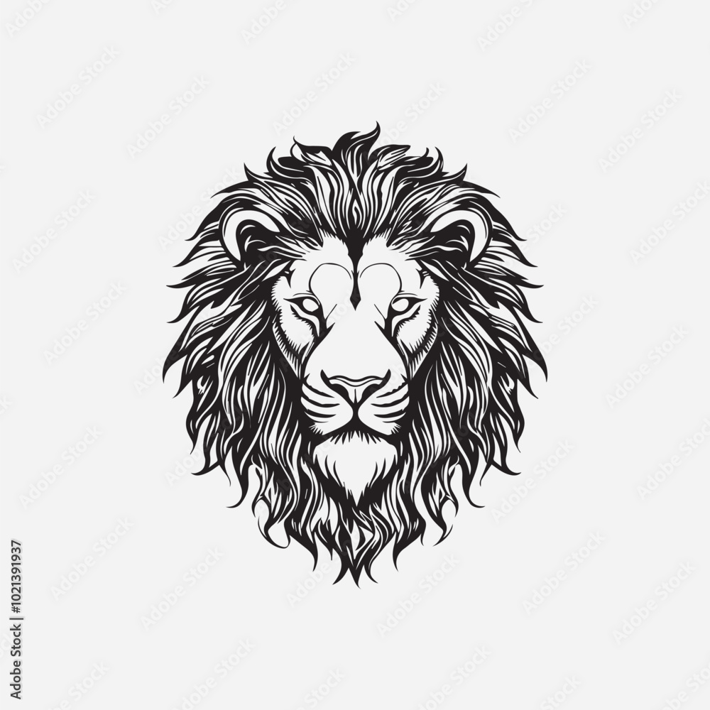Lion Head silhouette vector illustration svg file Lion Head silhouette vector illustration svg file