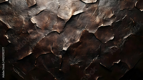 Dark Brown Cracked Leather Texture Background